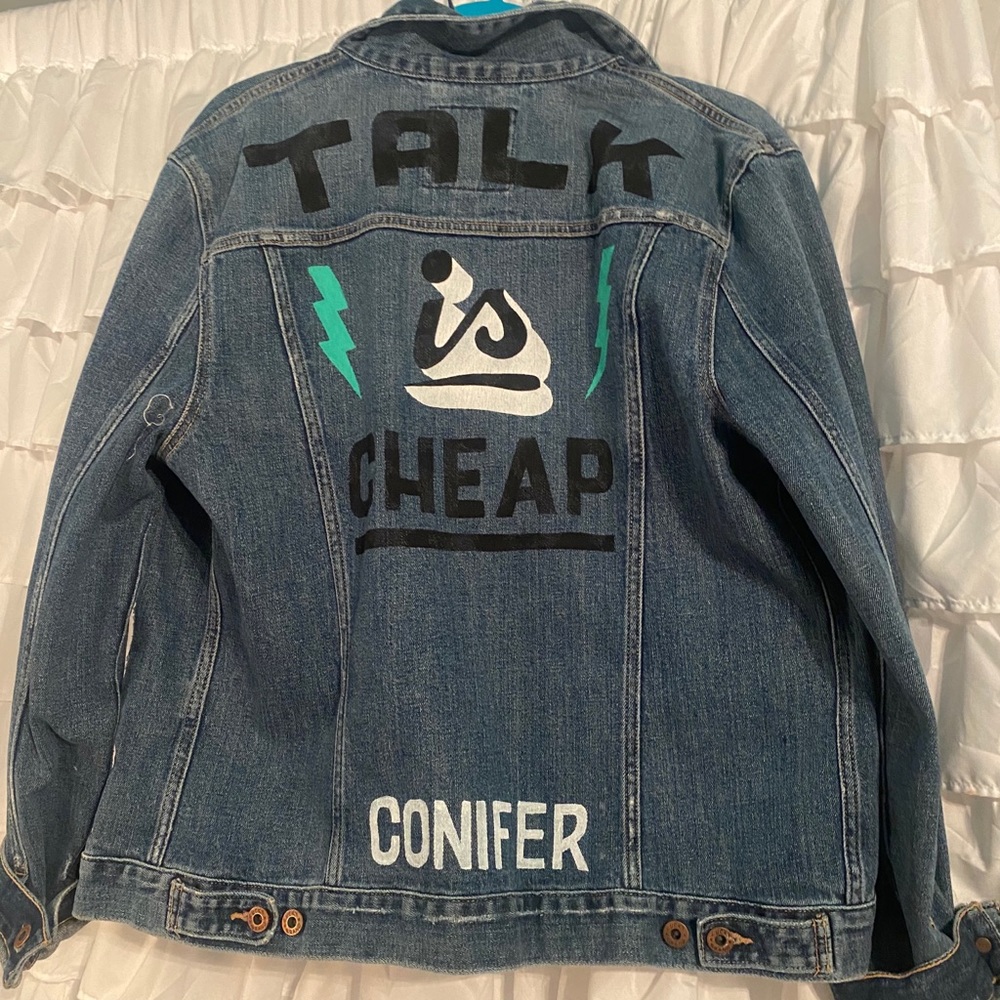 Nicolai Sclater ornamental conifer denim jacket